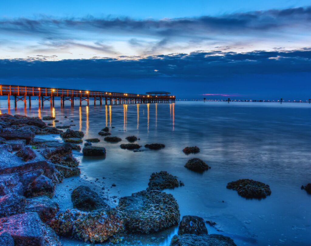Safety Harbor Pier cloudy sunrise, Safety Harbor, FL